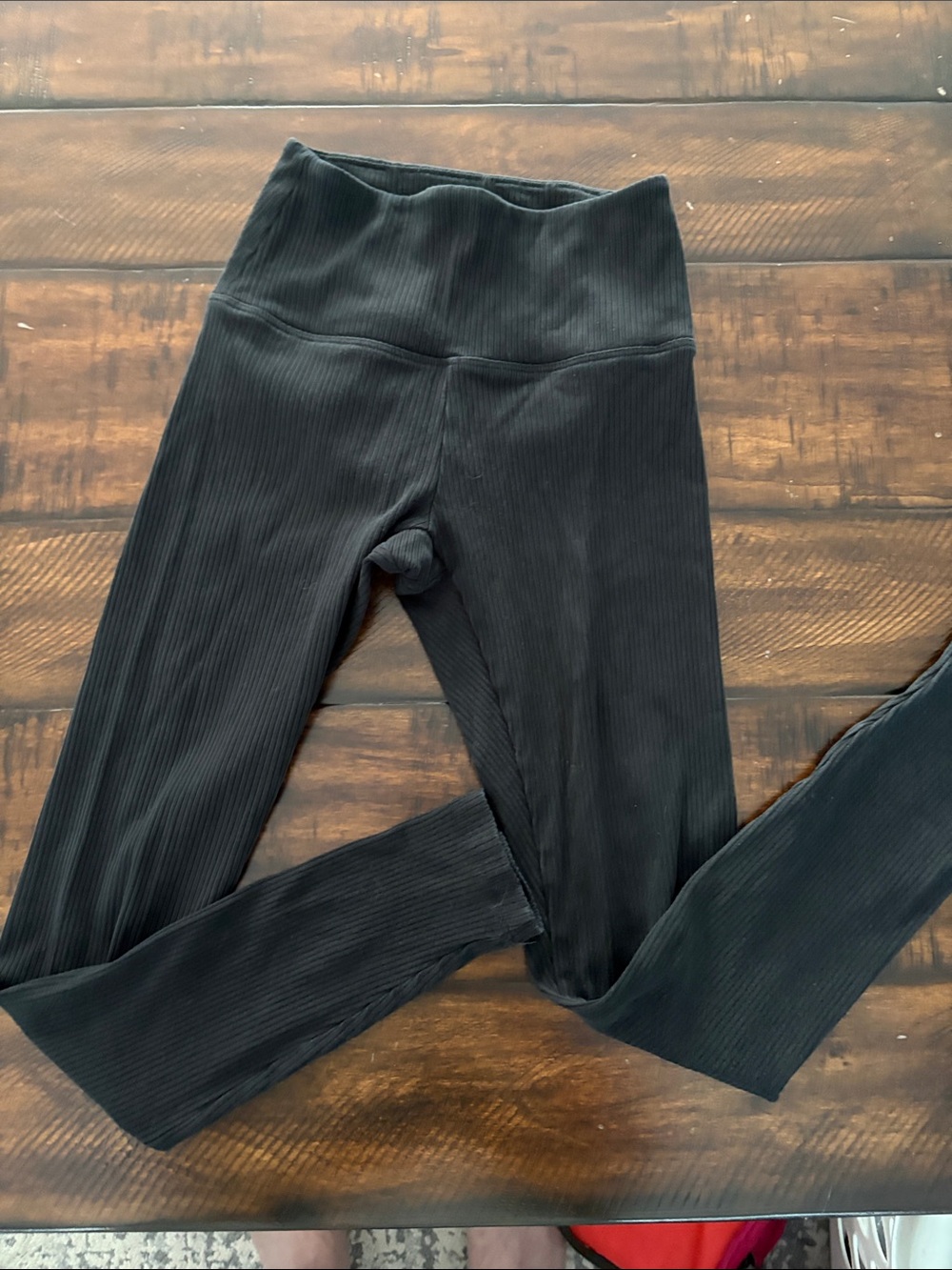 PINK Victoria's Secret Black Ribbed High-Waist Leggings
